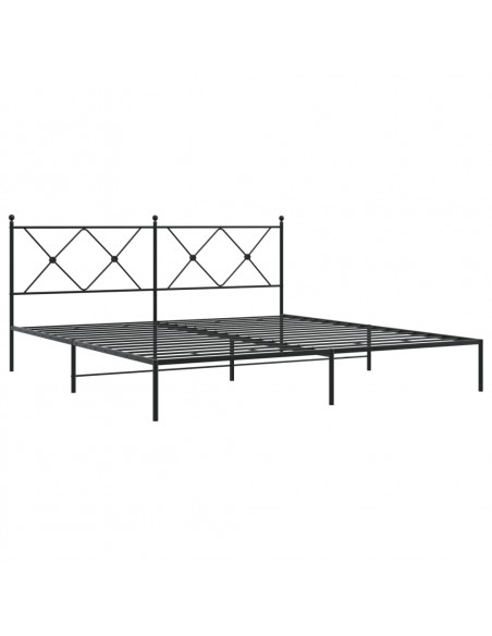 Giroletto con Testiera in Metallo Nero 180x200 cm
