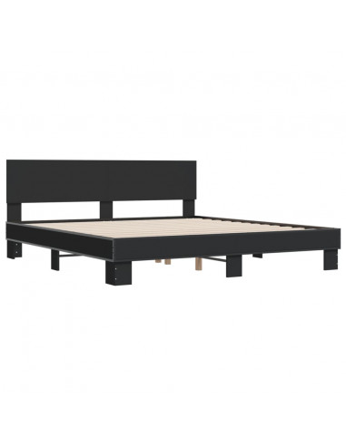 Giroletto Nero 200x200 cm in Legno Multistrato e Metallo