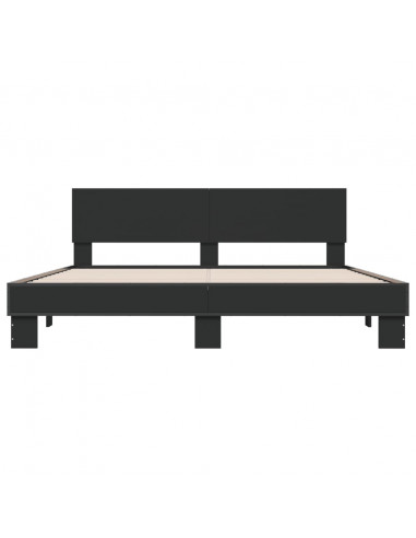 Giroletto Nero 200x200 cm in Legno Multistrato e Metallo