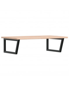 Ripiano a Parete per Lavabo in Acciaio e Massello di Rovere 2