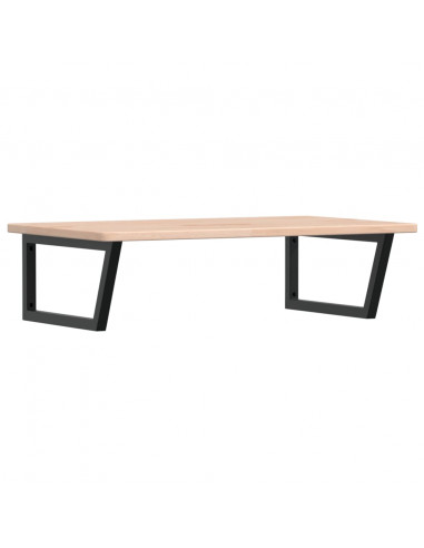 Ripiano a Parete per Lavabo in Acciaio e Massello di Rovere