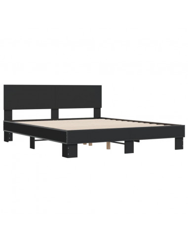 Giroletto Nero 150x200 cm in Legno Multistrato e Metallo