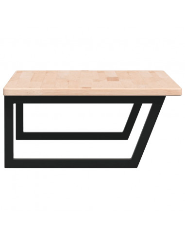 Ripiano a Parete per Lavabo in Acciaio e Massello di Rovere