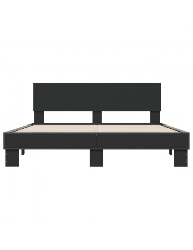 Giroletto Nero 150x200 cm in Legno Multistrato e Metallo