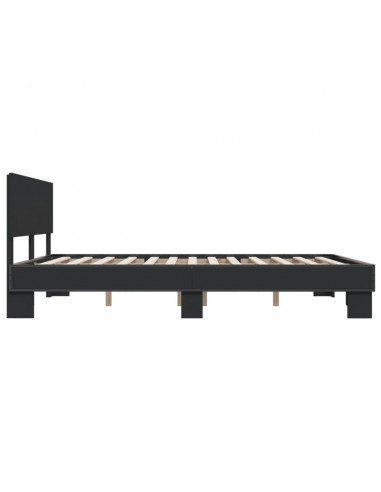 Giroletto Nero 150x200 cm in Legno Multistrato e Metallo