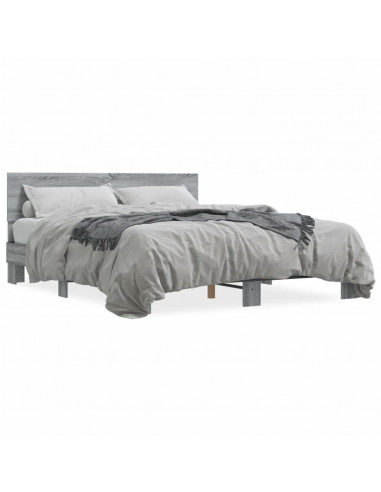 Giroletto Grigio Sonoma 160x200 cm in Legno Multistrato Metallo