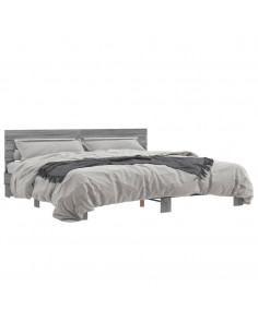 Giroletto Grigio Sonoma 200x200 cm in Legno Multistrato Metallo 2