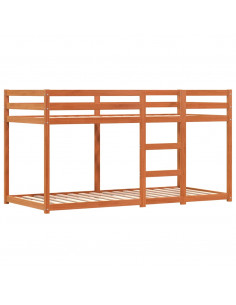 Letto a Castello con Tende Rosa 75x190 cm Legno Massello Pino 2