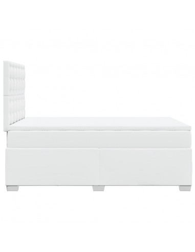 Giroletto a Molle con Materasso Bianco 120x200 cm in Similpelle