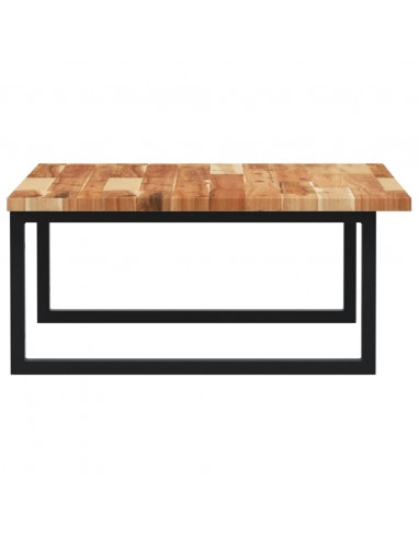 Ripiano a Parete per Lavabo in Acciaio e Massello di Acacia