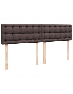 Giroletto a Molle con Materasso Marrone Scuro 200x200cm Tessuto 2