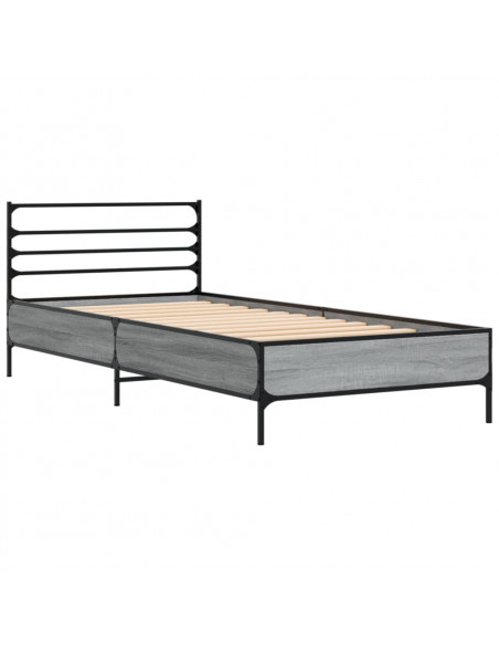 Giroletto Grigio Sonoma 75x190cm in Legno Multistrato e Metallo