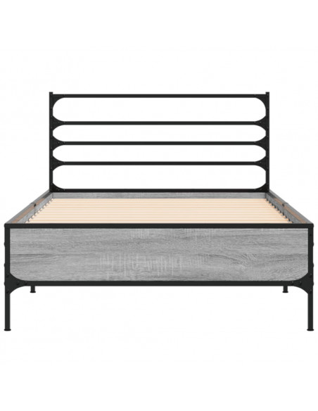 Giroletto Grigio Sonoma 75x190cm in Legno Multistrato e Metallo