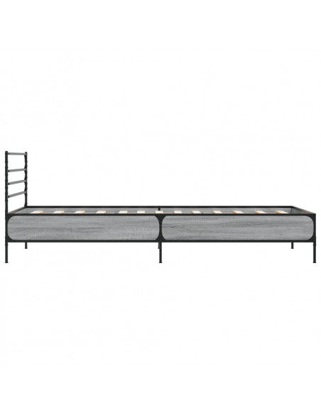 Giroletto Grigio Sonoma 75x190cm in Legno Multistrato e Metallo