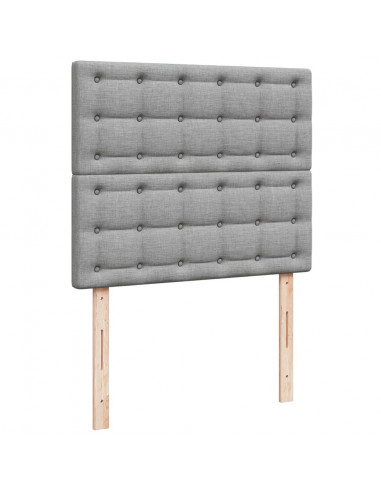 Giroletto a Molle con Materasso Grigio Chiaro 120x200cm Tessuto