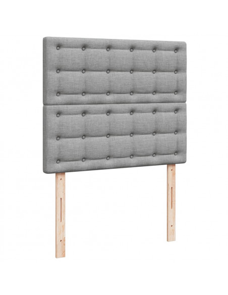 Giroletto a Molle con Materasso Grigio Chiaro 120x200cm Tessuto
