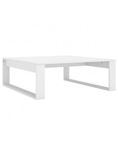 Tavolino da Salotto Bianco 100x100x35 cm in Legno Multistrato
