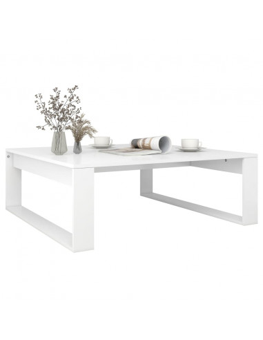 Tavolino da Salotto Bianco 100x100x35 cm in Legno Multistrato