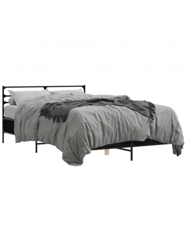 Giroletto Nero 140x190 cm in Legno Multistrato e Metallo