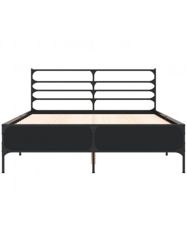 Giroletto Nero 140x190 cm in Legno Multistrato e Metallo