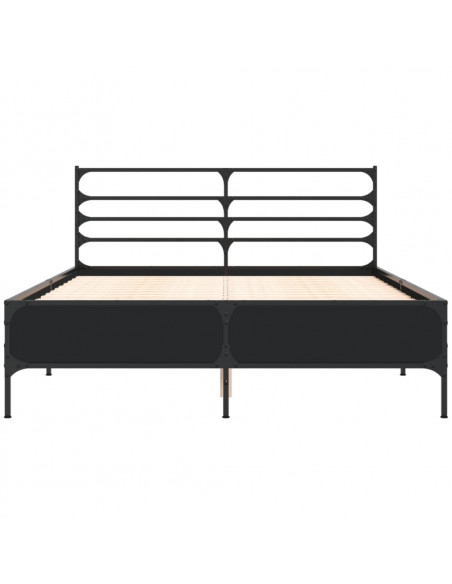 Giroletto Nero 140x190 cm in Legno Multistrato e Metallo