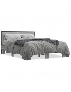 Giroletto Grigio Sonoma 140x200 cm in Legno Multistrato Metallo 2