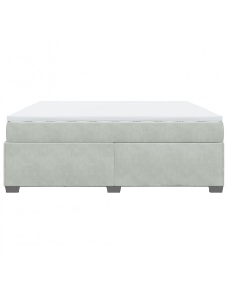 Giroletto a Molle con Materasso Grigio Chiaro 200x200cm Velluto