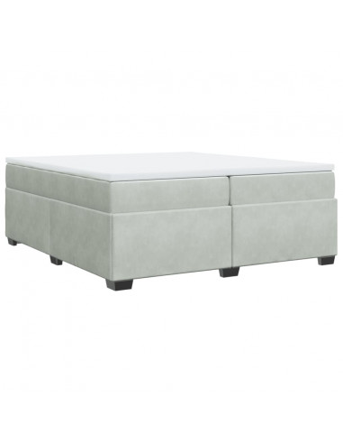 Giroletto a Molle con Materasso Grigio Chiaro 200x200cm Velluto