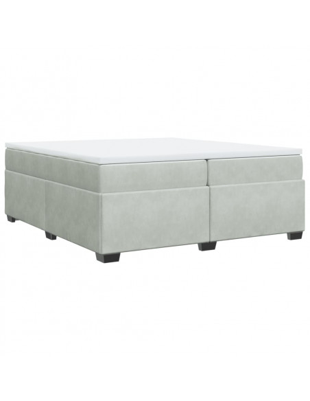 Giroletto a Molle con Materasso Grigio Chiaro 200x200cm Velluto