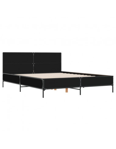 Giroletto Nero 150x200 cm in Legno Multistrato e Metallo