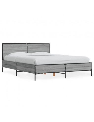 Giroletto Grigio Sonoma 140x190 cm in Legno Multistrato Metallo