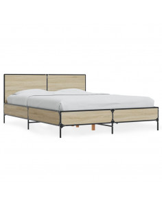 Giroletto Rovere Sonoma 135x190 cm in Legno Multistrato Metallo 2