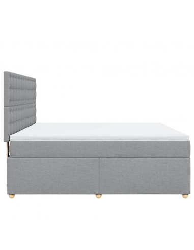 Giroletto a Molle con Materasso Grigio Chiaro180x200 cm Tessuto