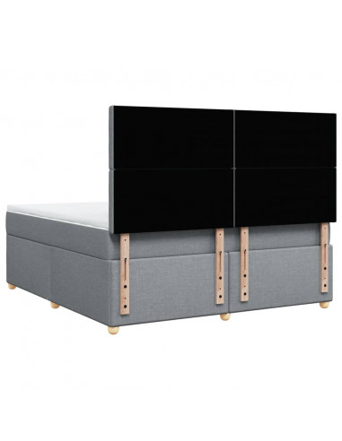 Giroletto a Molle con Materasso Grigio Chiaro180x200 cm Tessuto