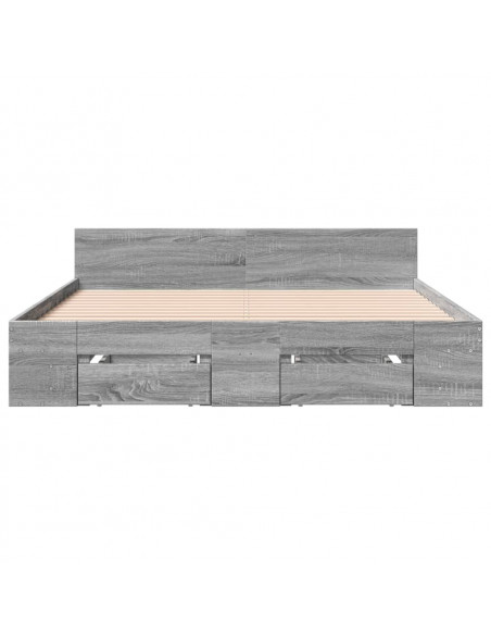Giroletto Cassetti Grigio Sonoma 150x200 cm Legno Multistrato
