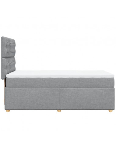 Giroletto a Molle con Materasso Grigio Chiaro 90x200 cm Tessuto