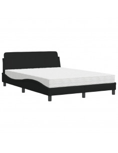 Letto con Materasso Nero 120x200 cm in Tessuto 2