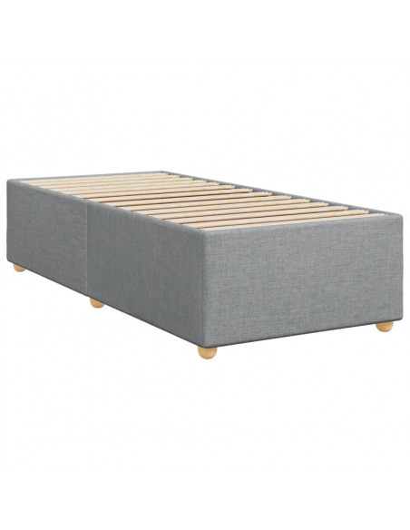 Giroletto a Molle con Materasso Grigio Chiaro 90x200 cm Tessuto