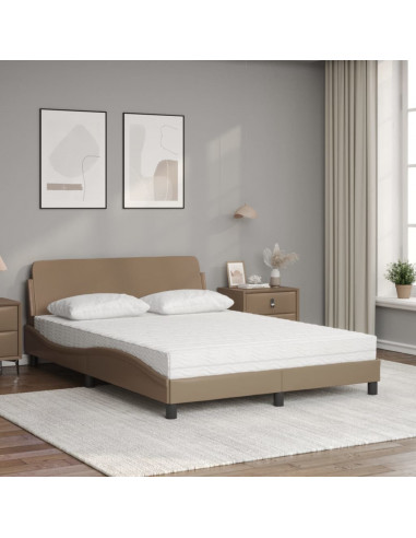 Letto con Materasso Cappuccino 140x190cm Similpelle