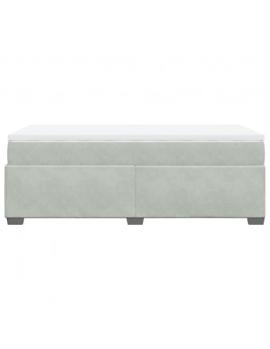 Giroletto a Molle con Materasso Grigio Chiaro 100x200cm Velluto