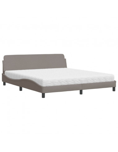 Letto con Materasso Tortora 180x200 cm in Tessuto