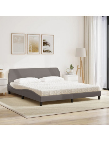 Letto con Materasso Tortora 180x200 cm in Tessuto