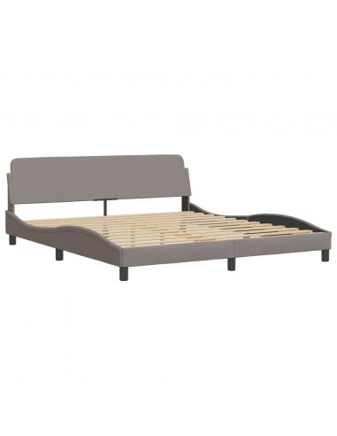 Letto con Materasso Tortora 180x200 cm in Tessuto