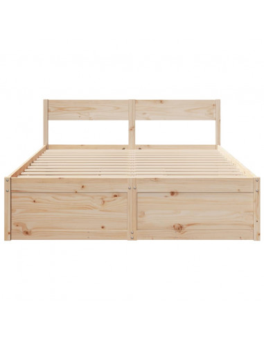 Giroletto con Cassetti 140x200 cm in Legno Massello di Pino