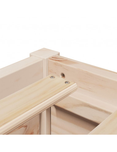 Letto con Materasso 140x200 cm in Legno Massello di Pino