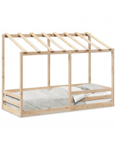 Letto per Bambini con Tetto 75x190 cm in Legno Massello di Pino 2