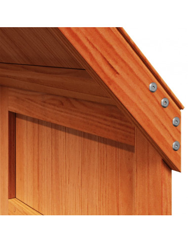 Letto a Soppalco con Tetto Cera 90x190cm Legno Massello di Pino