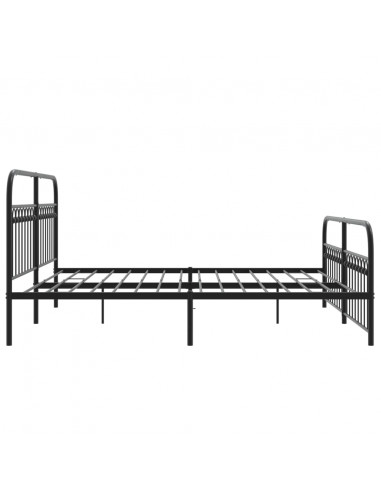 Giroletto con Testiera e Pediera Metallo Nero 183x213 cm