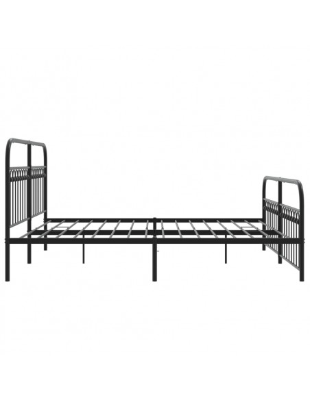 Giroletto con Testiera e Pediera Metallo Nero 183x213 cm