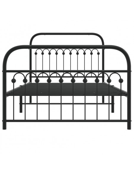Giroletto con Testiera e Pediera Metallo Nero 107x203 cm